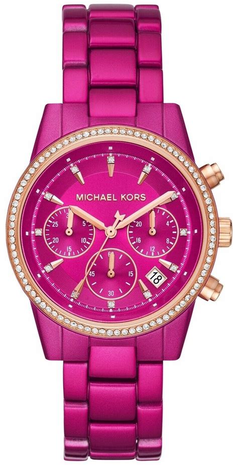 michael kors watches pink rose gold|Michael Kors ritz chronograph.